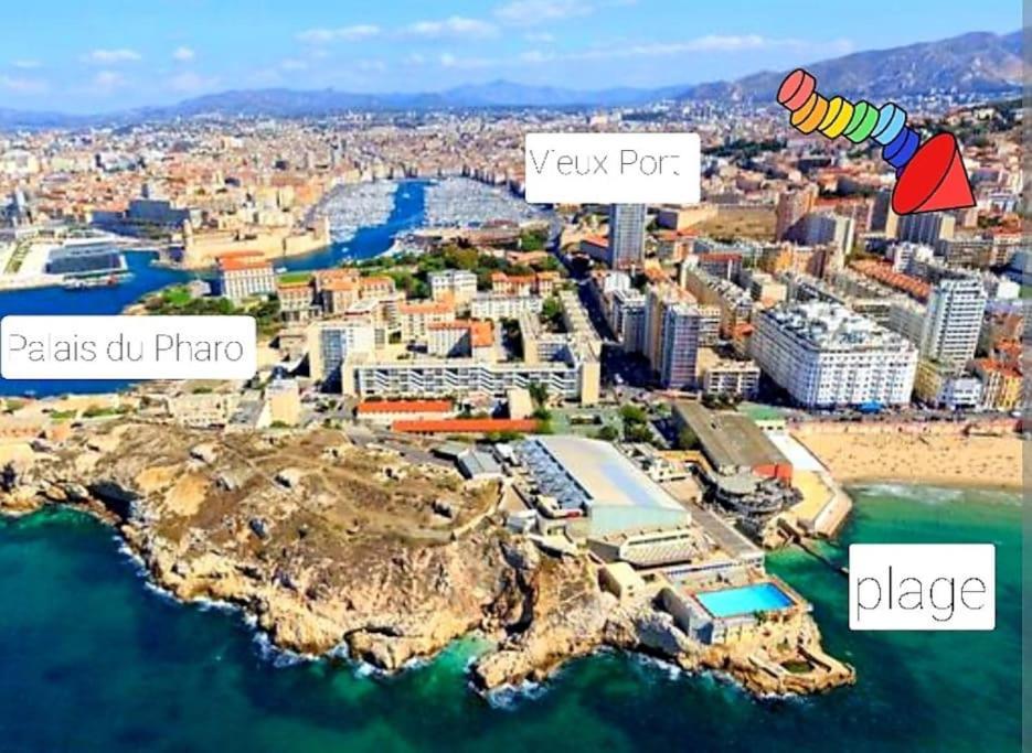 Studio Coin Nuit, Entre Plage Et Centre Marseille Eksteriør bilde